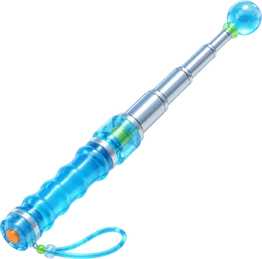 Tongkat antena Seiji dengan pegangan plastik biru bening